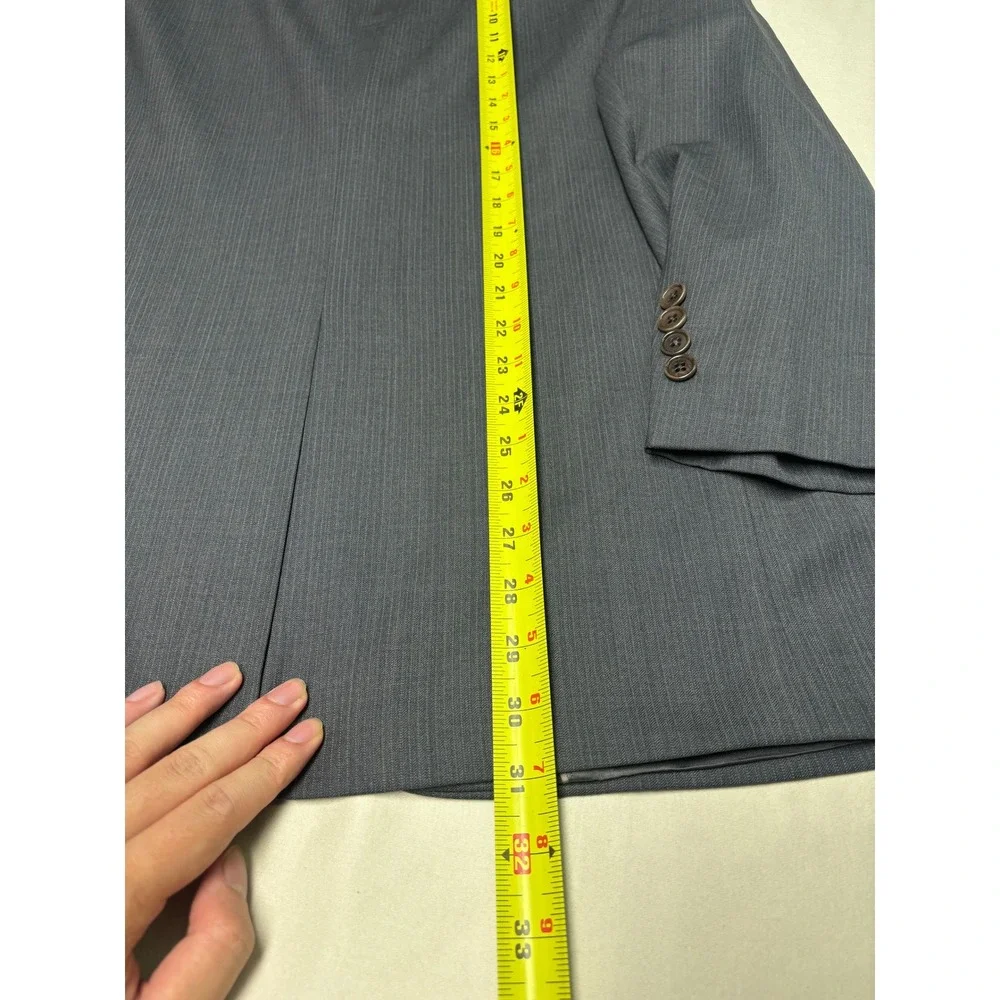 Brooks Brothers 346 Mens Suit 43R 36X28 Charcoal Gray Pinstripe Wool Stretch 2Pc
